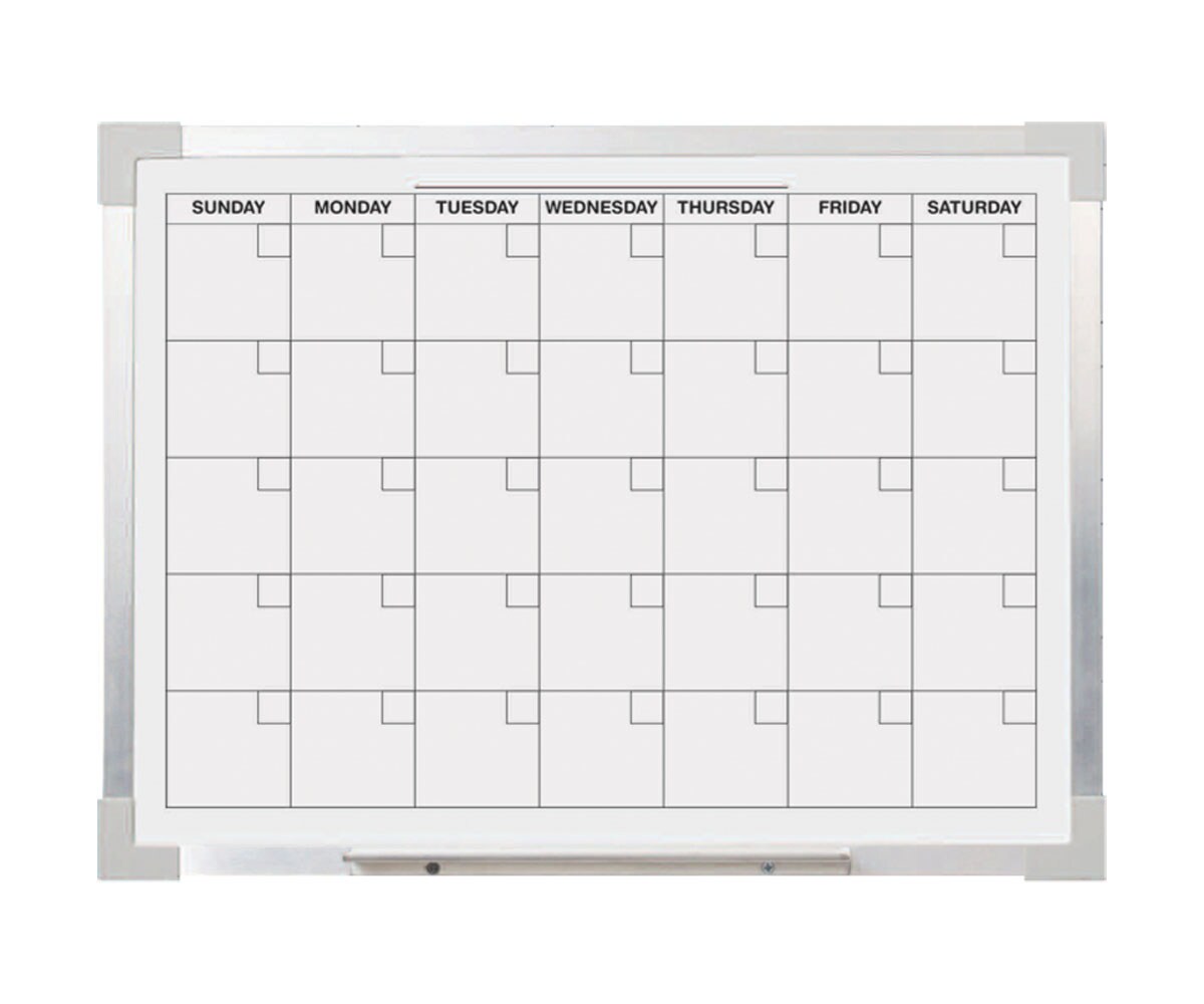 24 x 36 Aluminum Framed Calendar Magnetic White Dry Erase Board