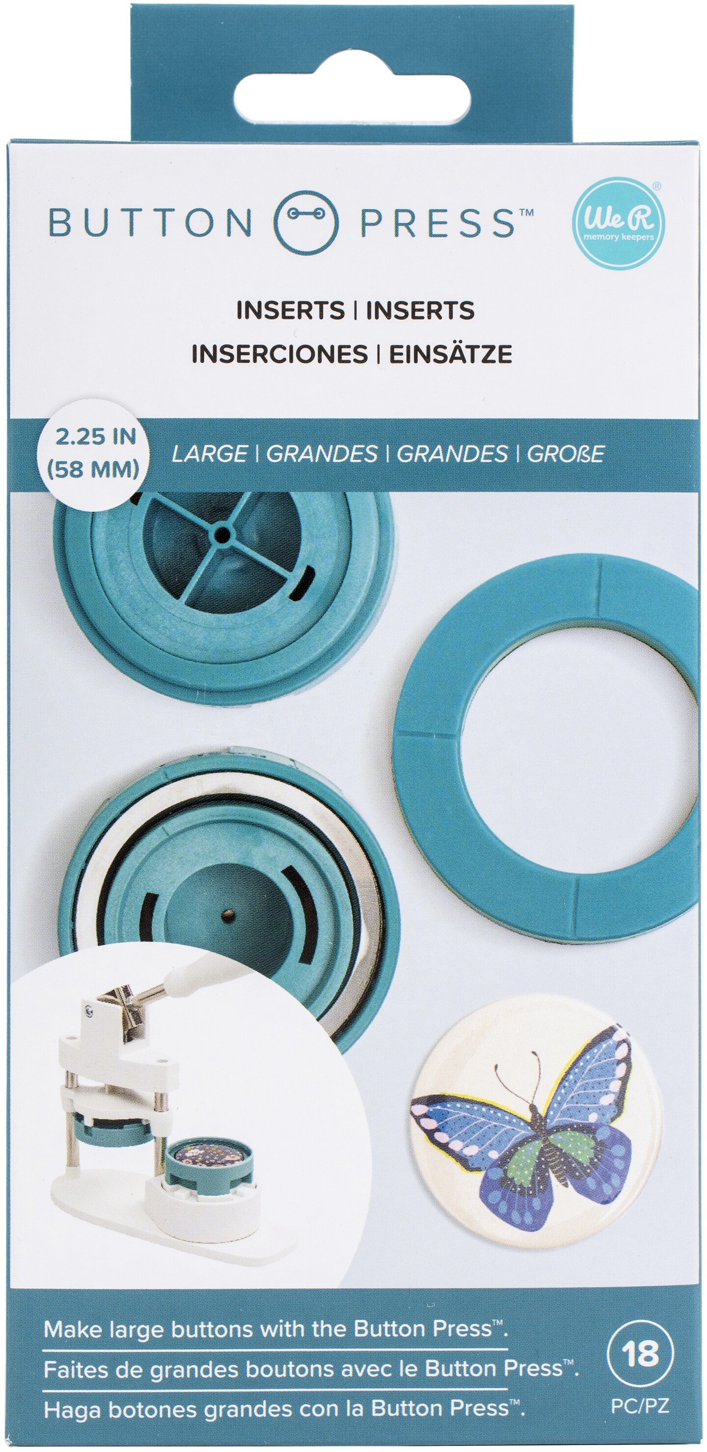 We R Memory Keepers Button Press Inserts-Large (58Mm)