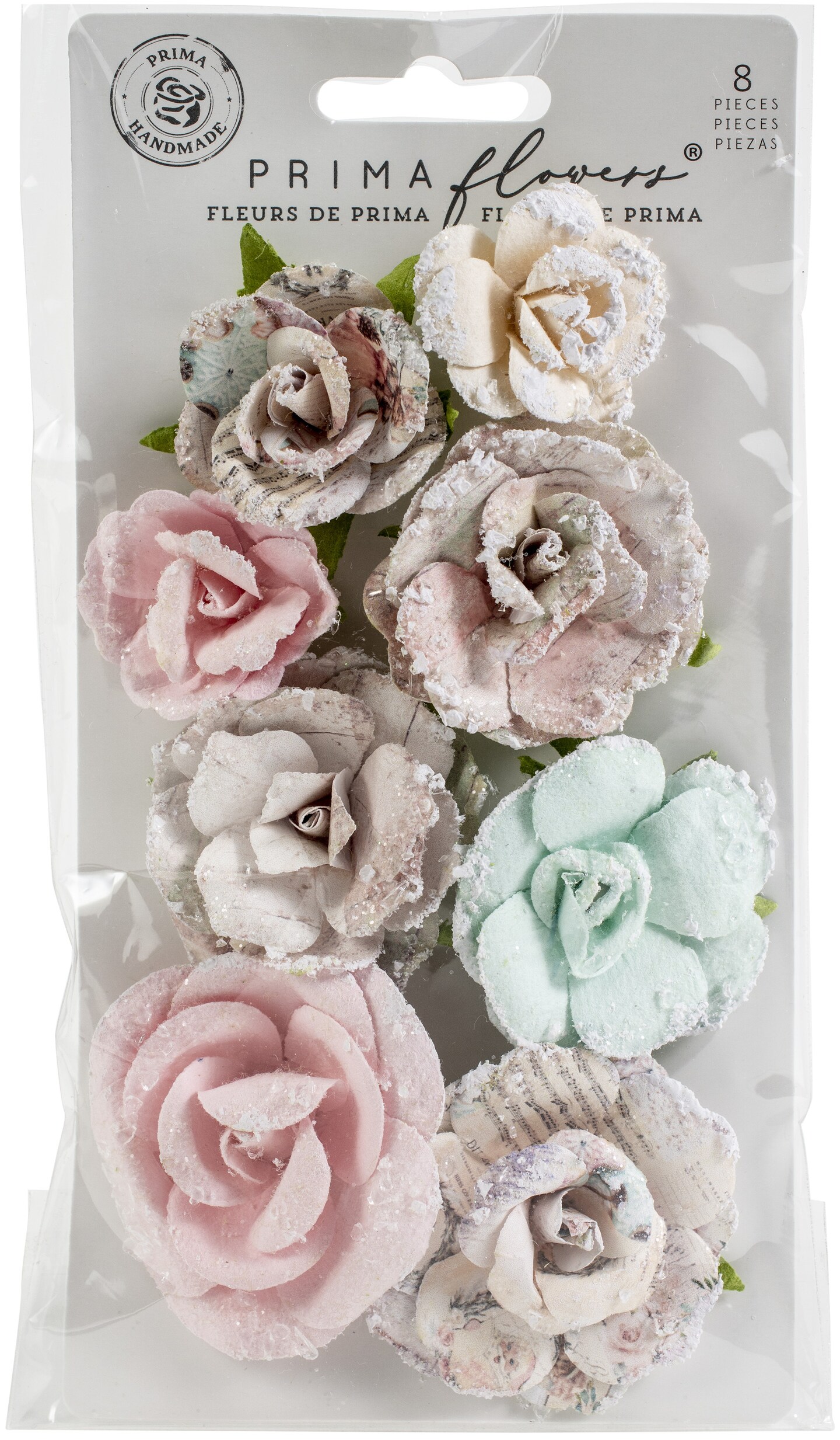 Prima Marketing Mulberry Paper Flowers-Santa Baby/Sugar Cookie
