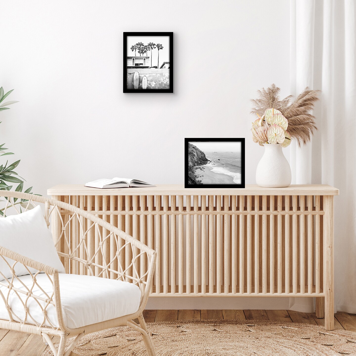 Americanflat 8x10 Picture Frames - Set of 2 - Photo Frames for Wall Display - Polished Plexiglass Cover - Hanging Hardware for Vertical and Horizontal Display - Includes Easel - Black