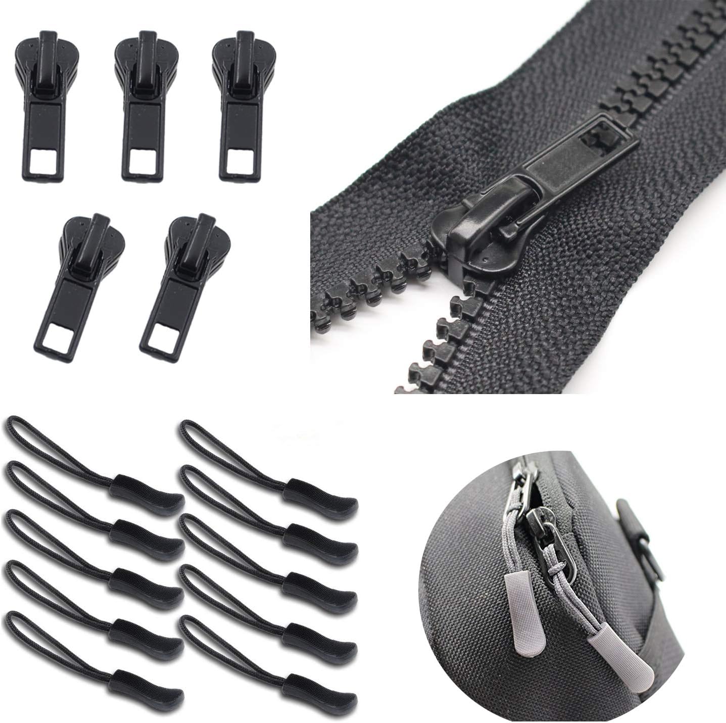 143 PCS Zipper Repair Kit Zipper Replacement with Install Plier for Bags, Jackets, Tents, Backpacks, Sleeping Bag