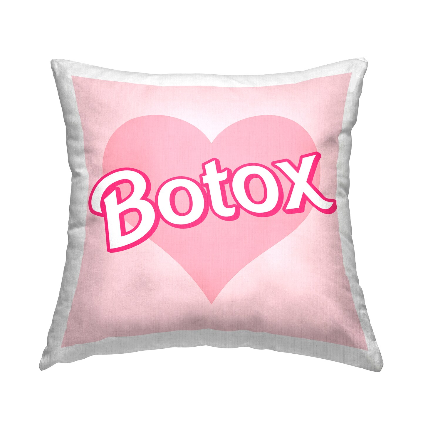 Stupell Industries Botox Pink Heart Phrase Decorative Printed Throw Pillow
