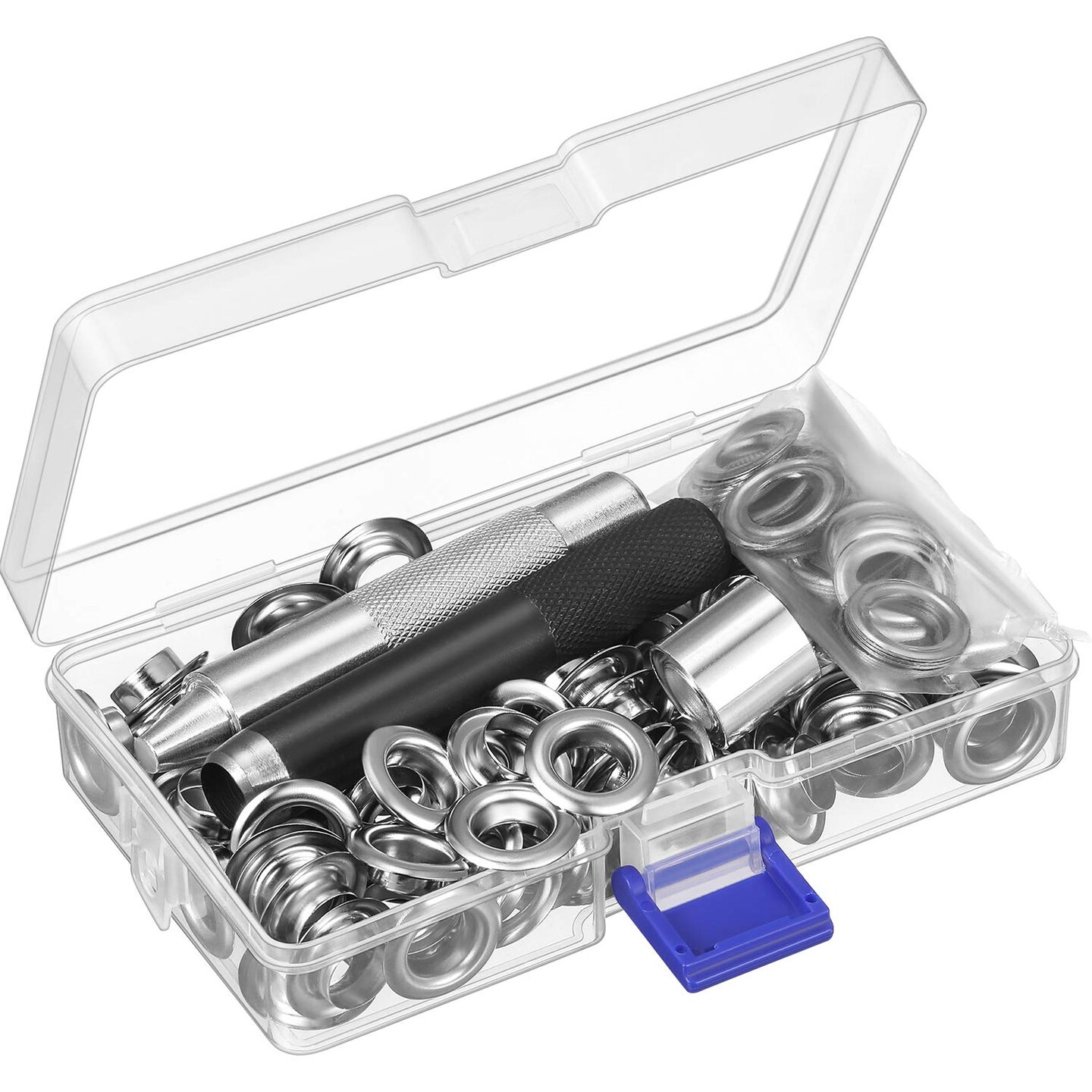Grommet Tool Kit, Grommet Setting Tool 100 Sets Grommets Eyelets (1/2 Inch Diameter) Eyelets and Eyelet Punch Die Tool
