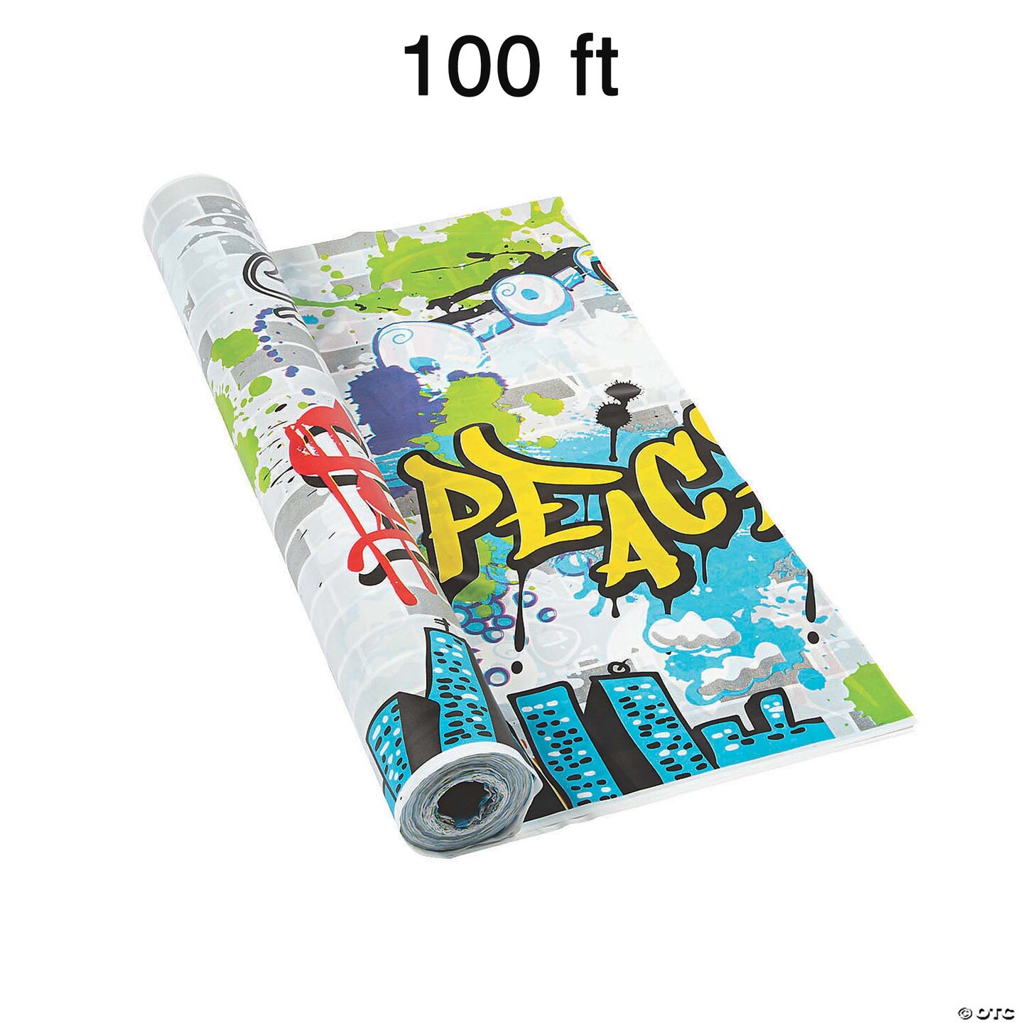 Graffiti Plastic Tablecloth Roll 40&#x22; x 100 ft.