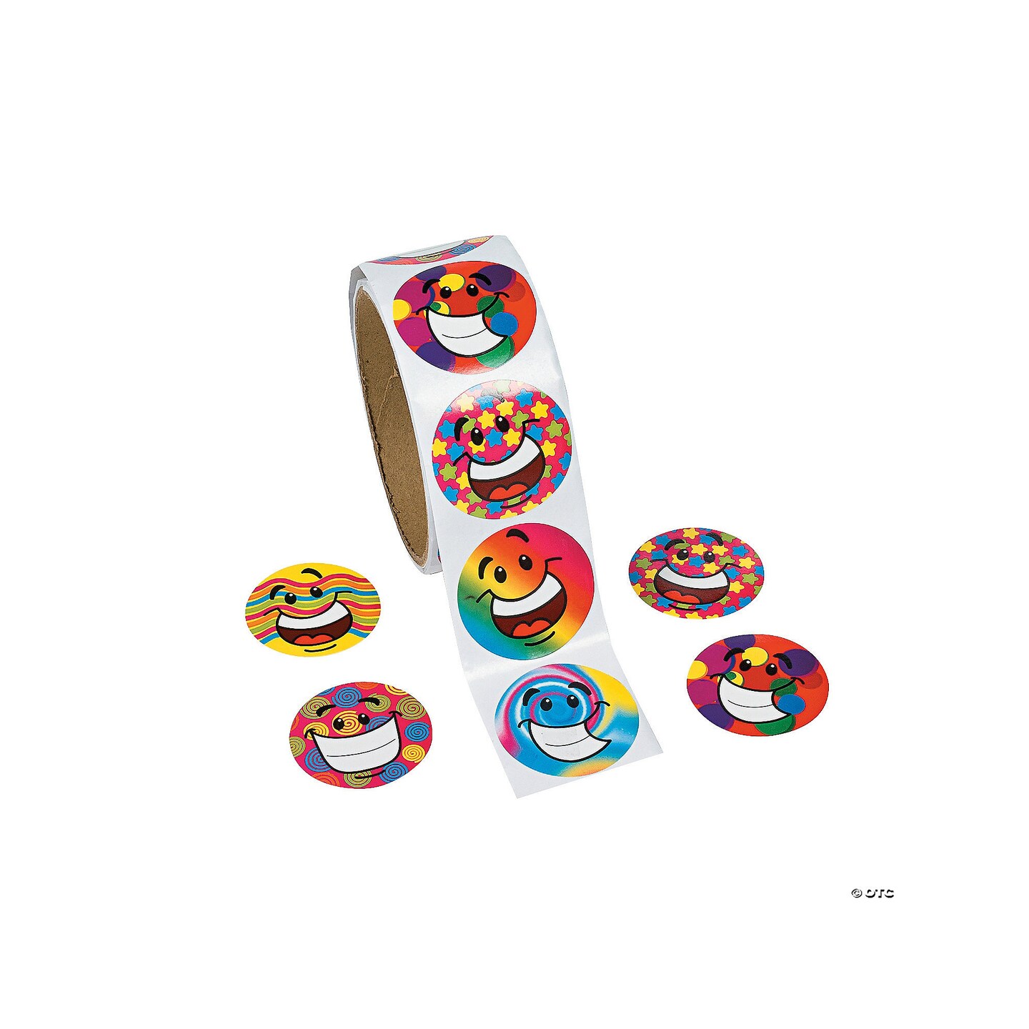 Funky Smile Face Sticker Roll 100 Pc.