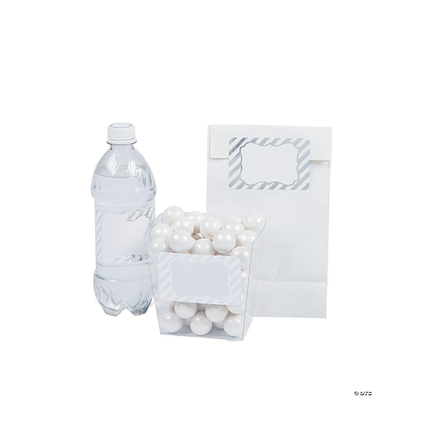 White &#x26; Silver Foil Label Sticker Roll - 100 Pc.