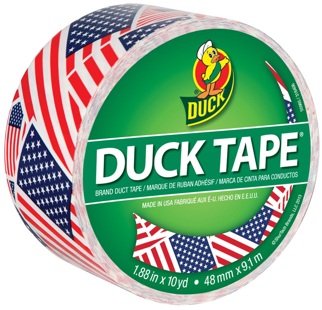 Duck Tape Patterned Duck Tape, 1.88&#x22; x 10 yds., US Flag