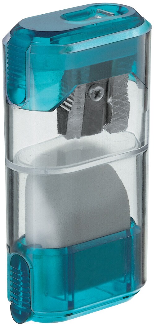 Mobius & Ruppert Sharpener Container with Eraser & Sliding Shutter