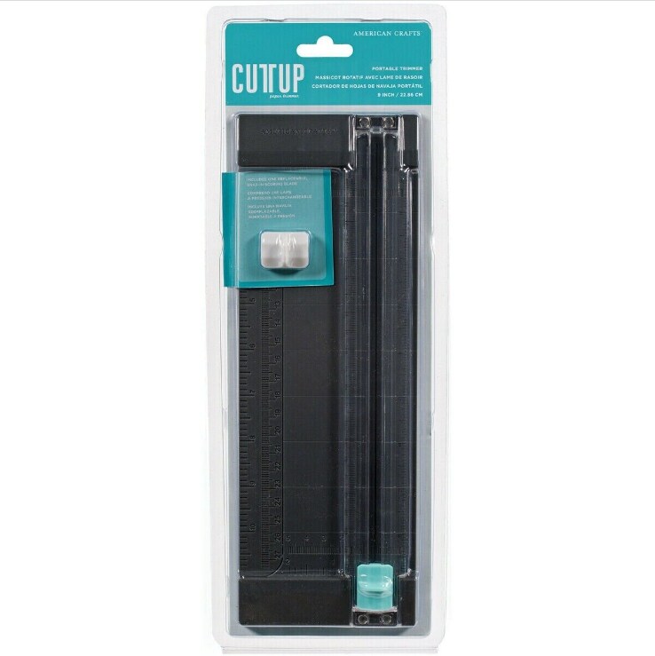 American Crafts Craft Blade Portable Paper Trimmer 9" - Aqua - (2 Pieces) 90702