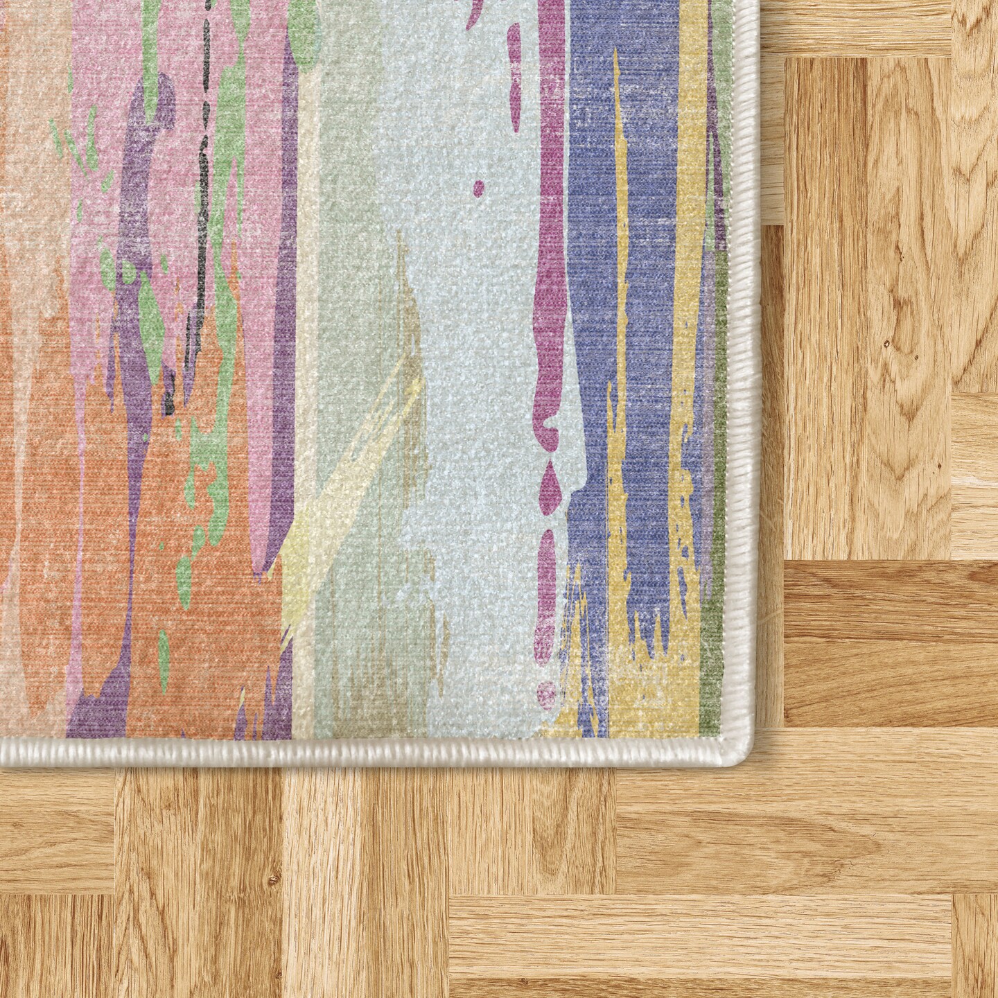 Ambesonne Abstract Decorative Rug, Multicolored Expressionist Artwork Vibrant Rainbow Design Tainted Style Pattern, Quality Carpet for Bedroom Dorm and Living Room, Multicolor