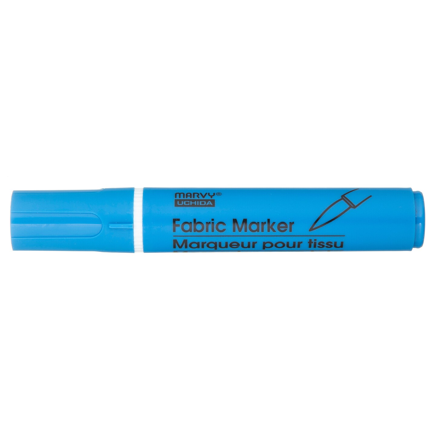 Uchida Fabric Brush Marker, Fluorescent Light Blue Pigmented Ink