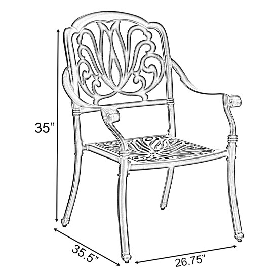 Indoor and Outdoor Bronze Dinning Set 2 Chairs with 1 Table Patio Cast Aluminum.