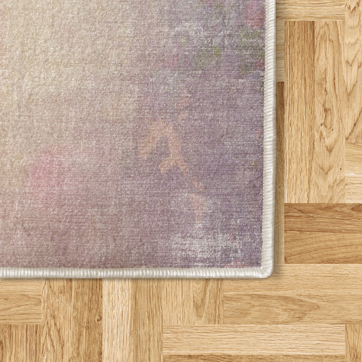 Ambesonne Nature Decorative Rug, Abstract Composition of Japanese Flourishing Spring Season in Asia Eastern Style, Quality Carpet for Bedroom Dorm and Living Room, Peach Lavender