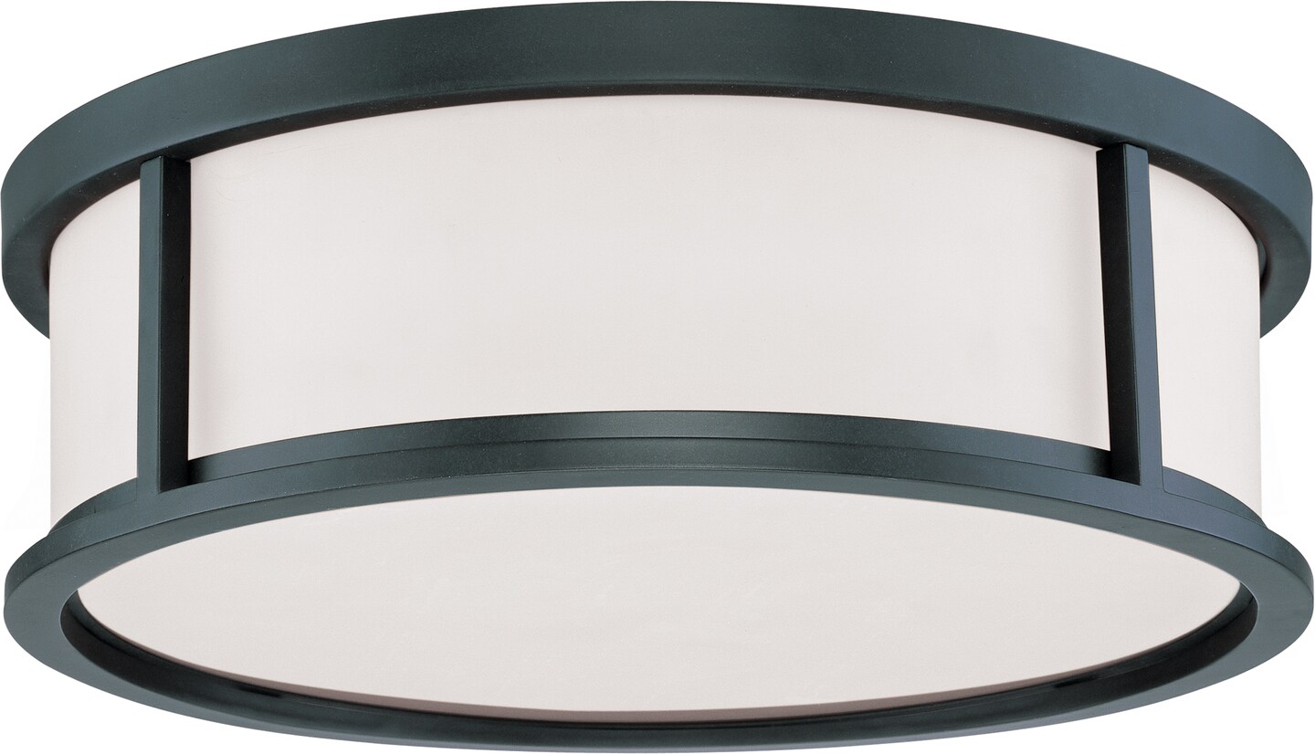 Nuvo Odeon 3-Light 17" Flush Dome w/ Satin White Glass in Aged Bronze Finish