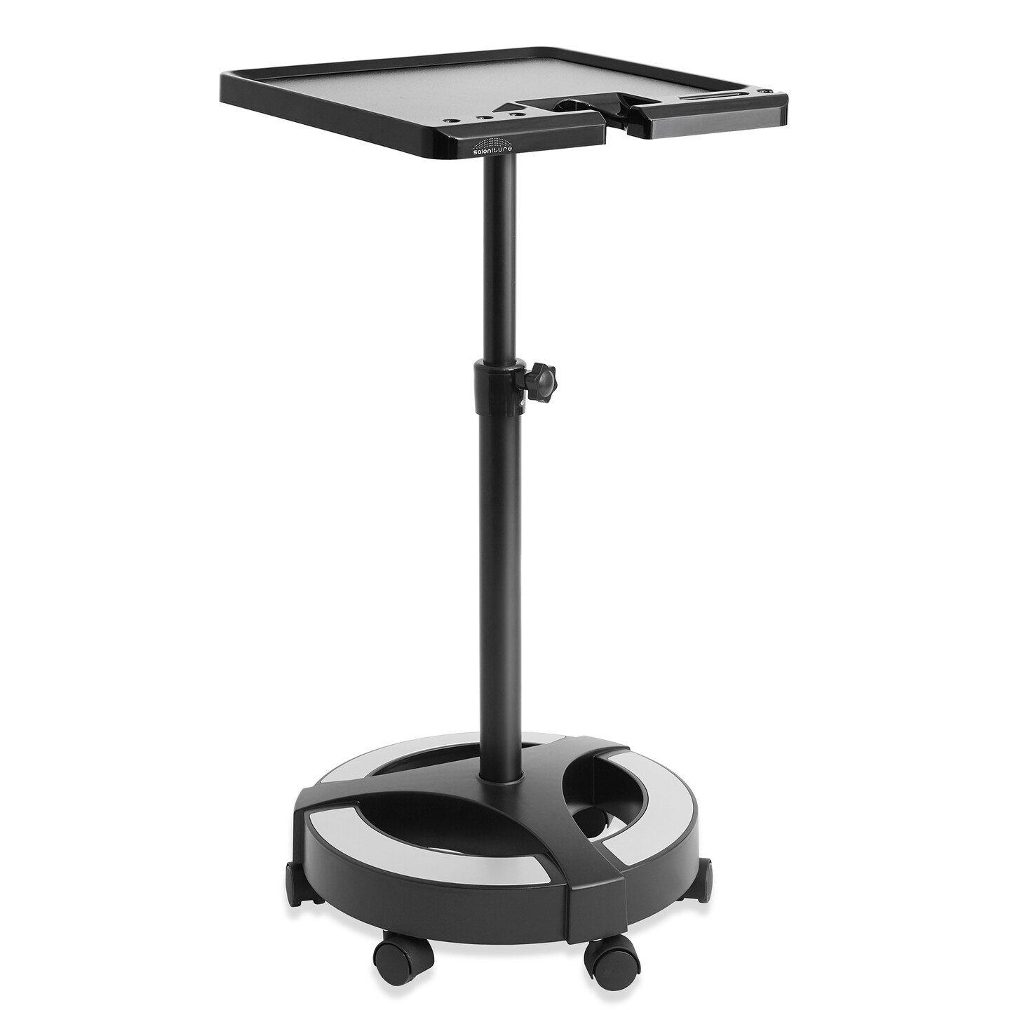 Saloniture Rolling Salon Coloring Tray - Portable Hair Stylist Trolley with Magnetic Bowls, Black