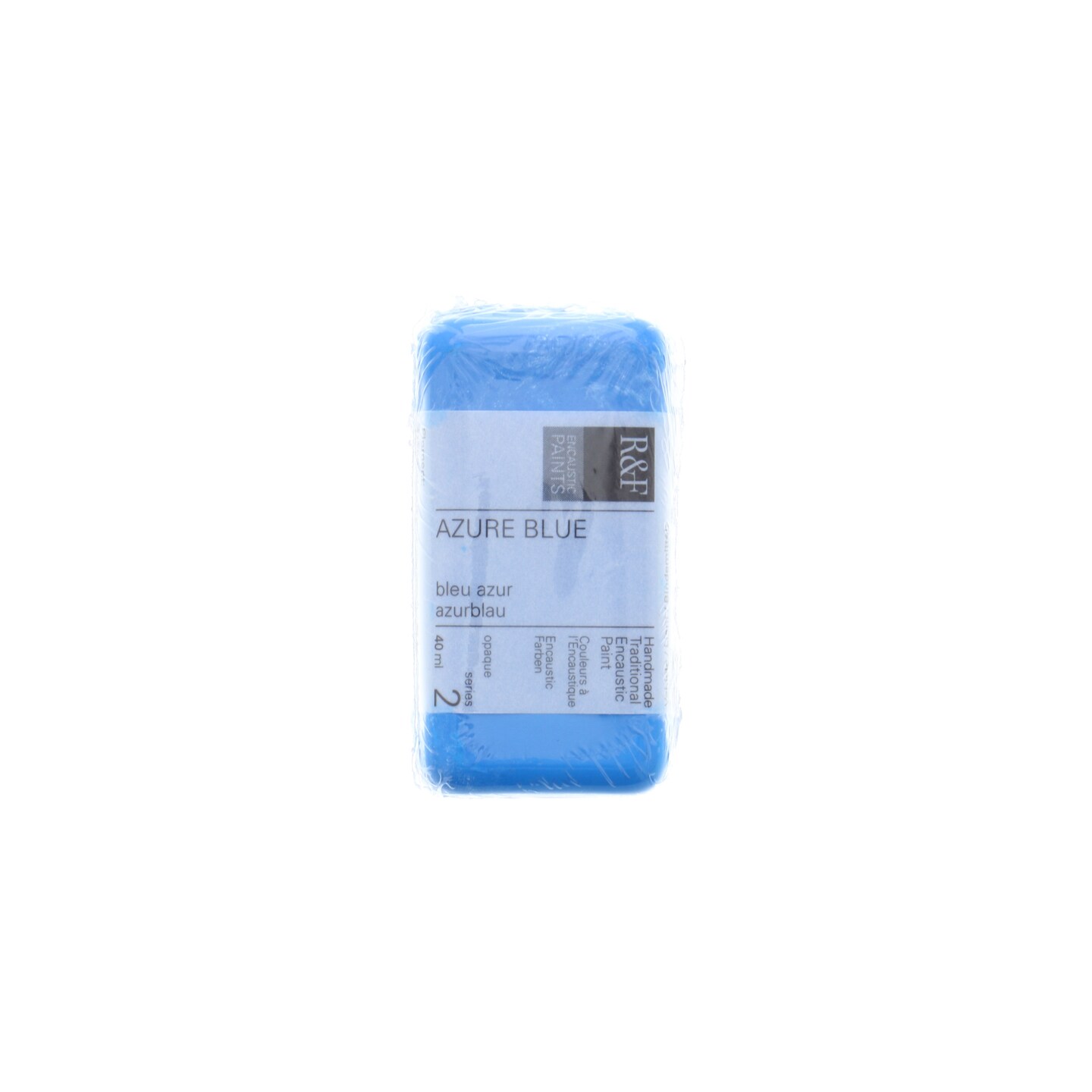 R&#x26;F Handmade Paints Encaustic Paint Cake, 40ml, Azure Blue