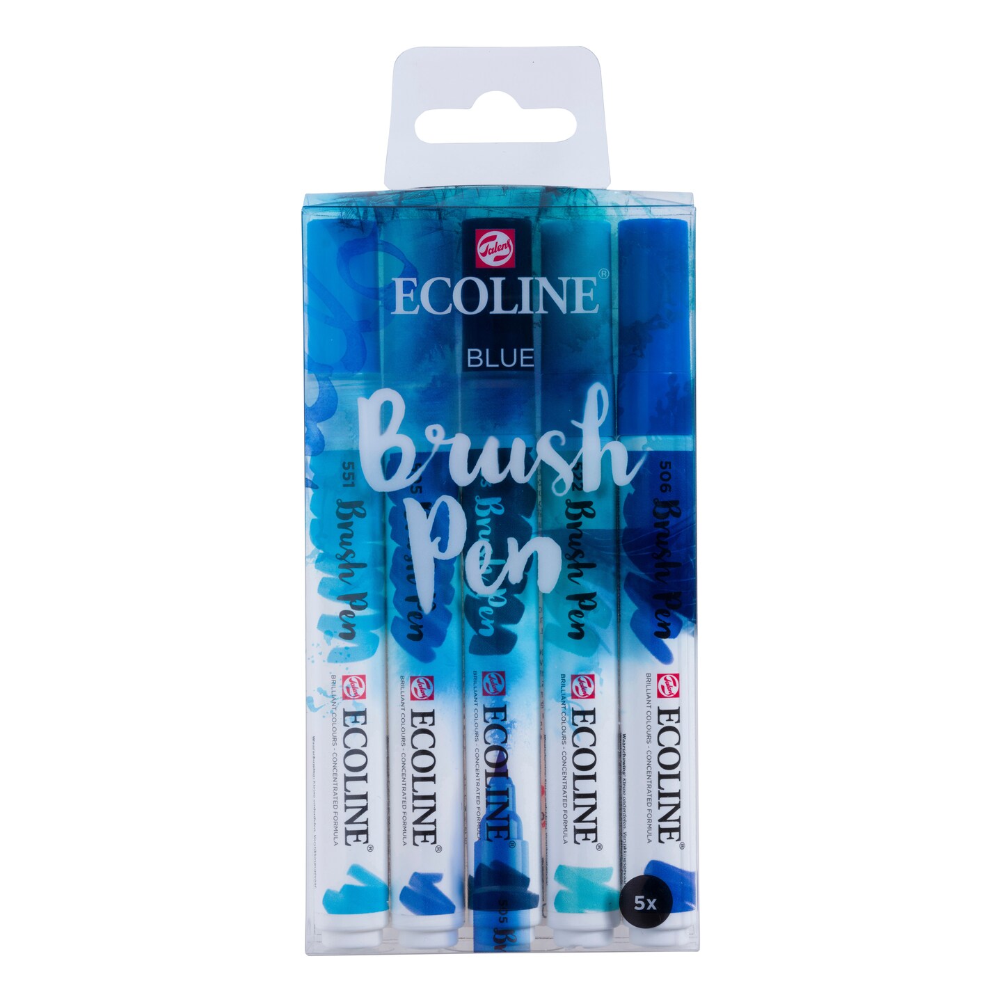 Ecoline Liquid Watercolour Brush Pen Set, 5-Colors, Blue