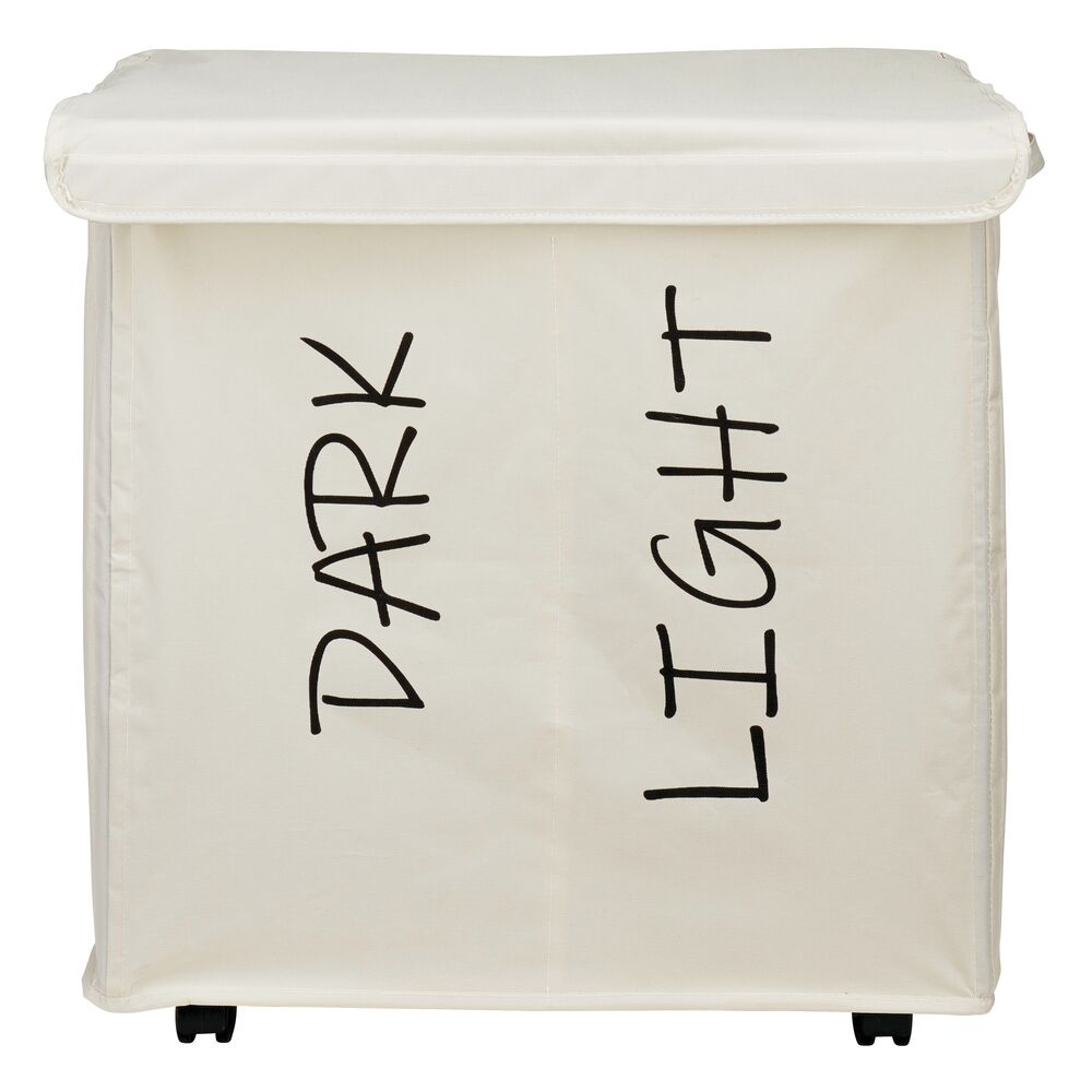 mDesign Divided Laundry Hamper Basket with Lid, Fabric Handles Michaels