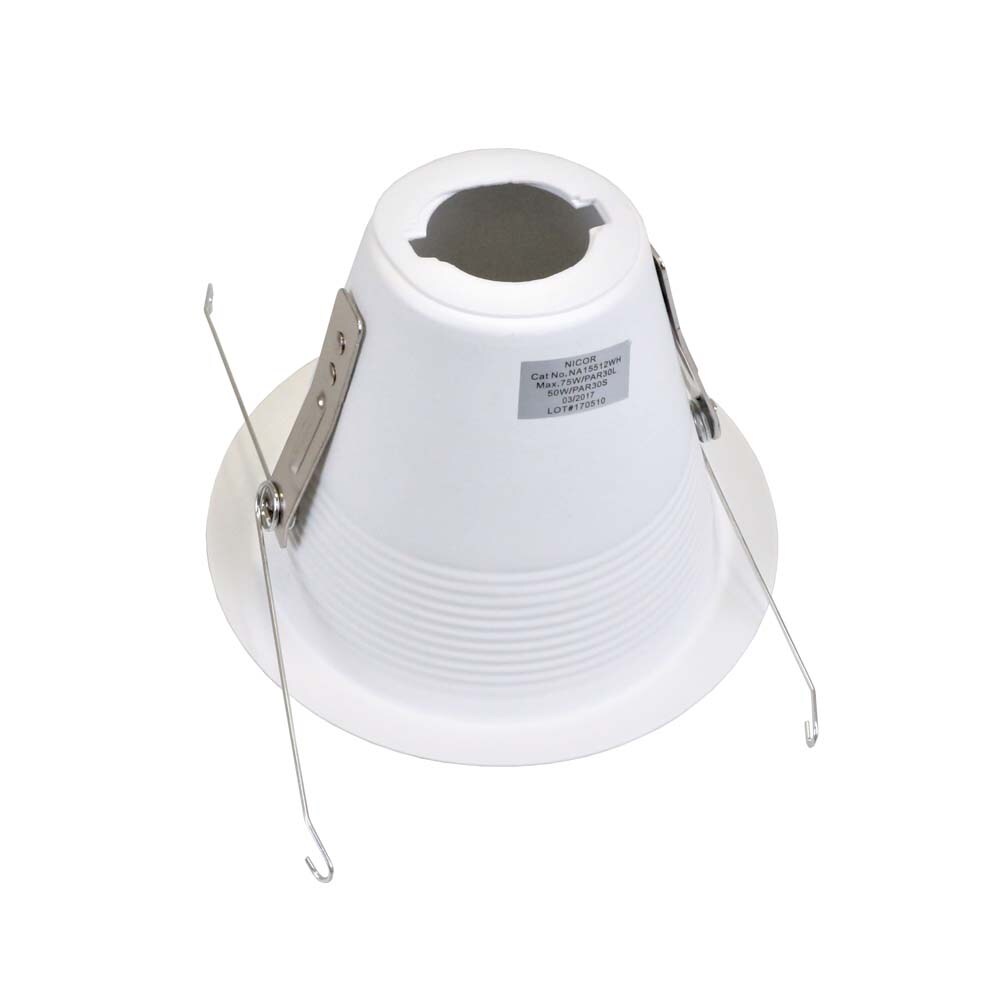 NICOR 5 in. White Recessed Shallow Cone Baffle Trim