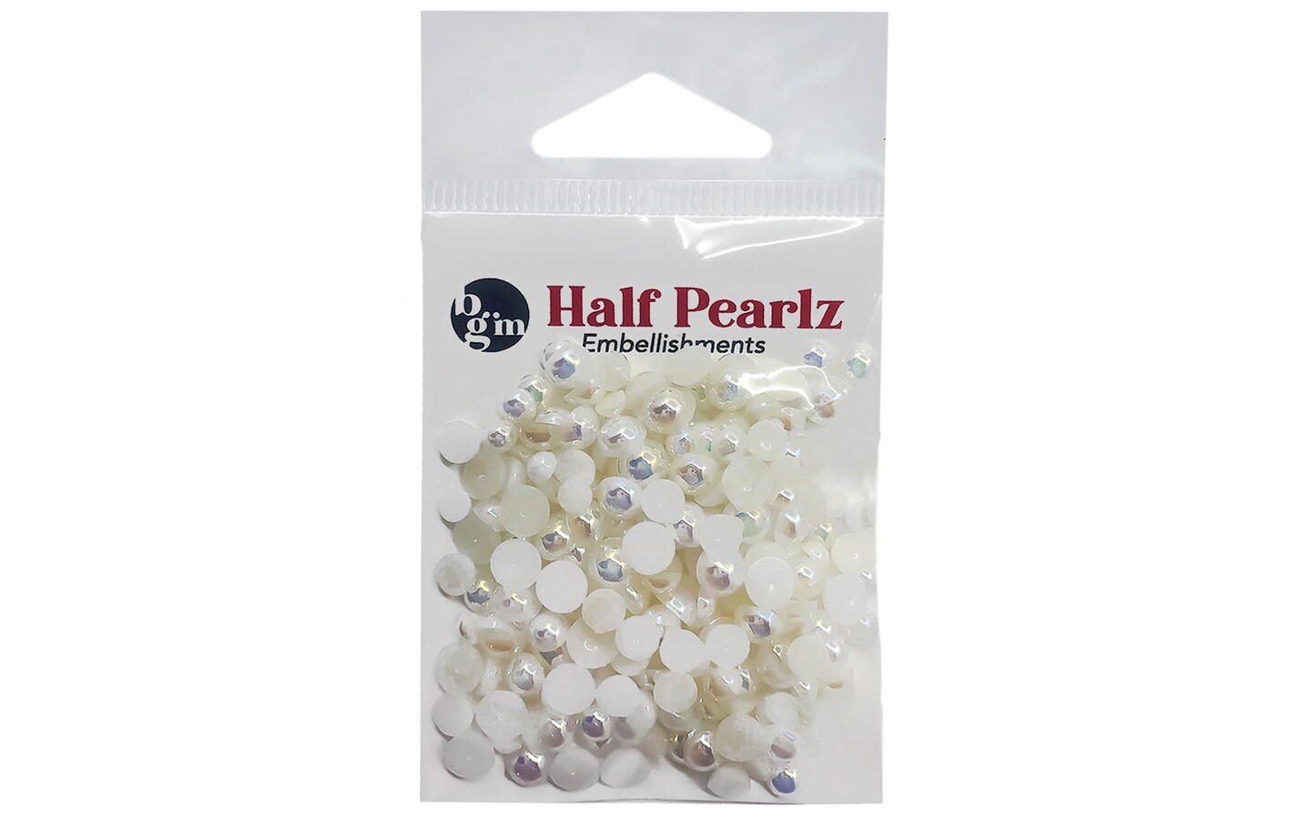 Buttons Galore Half Pearlz AB Snow Capped