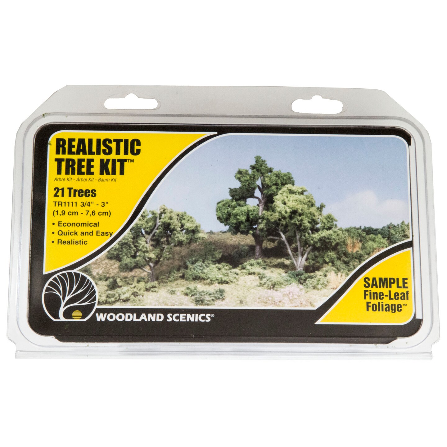 Woodland Scenics Realistic Tree Kit, 3/4&#x22; - 3&#x22;, Medium Green Deciduous Trees