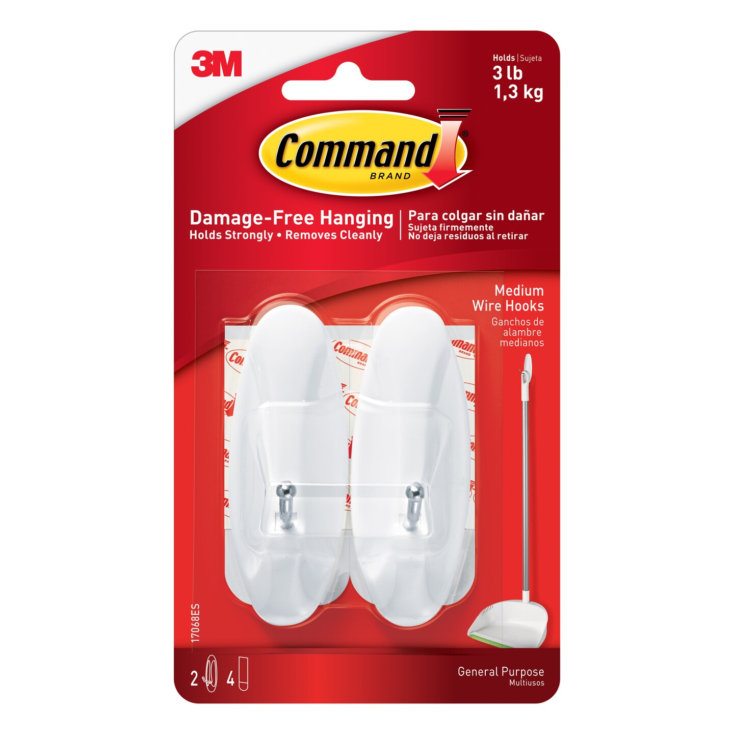 Command™ Medium Clear Hooks with Clear Strips