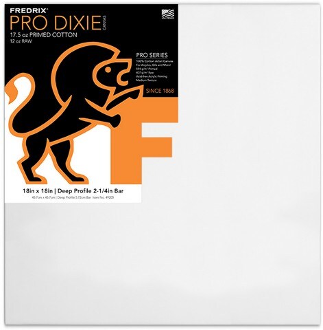 PRO SERIES 12OZ DIXIE STRETCHED CANVAS 18X18 2-1/4 BARS