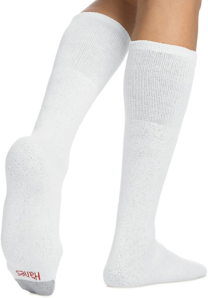 Hanes Men's Over-the-Calf Tube Socks,White,1 Pack (12 Pairs) 10-13