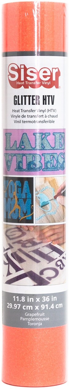Siser Glitter Htv Vinyl 11.8&#x22;X36&#x22; Roll-Grapefruit