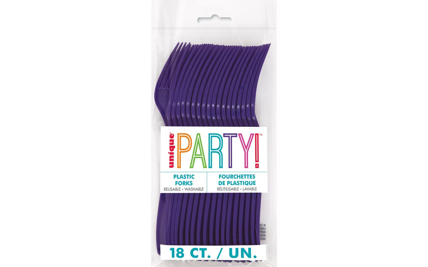 Unique Cutlery Plastic Forks 18pc Deep Purple