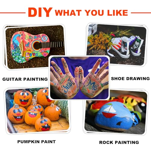 36 Acrylic Paint Markers Pens for Pumpkins Painting Canvas Ceramic Rocks Wood Plastic Craft Supplies for Graffiti Christmas Easter Egg