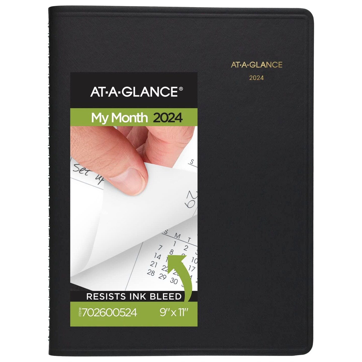 2024 Monthly Planner, 9&#x22; x 11&#x22;, Large, 15 Months, Black