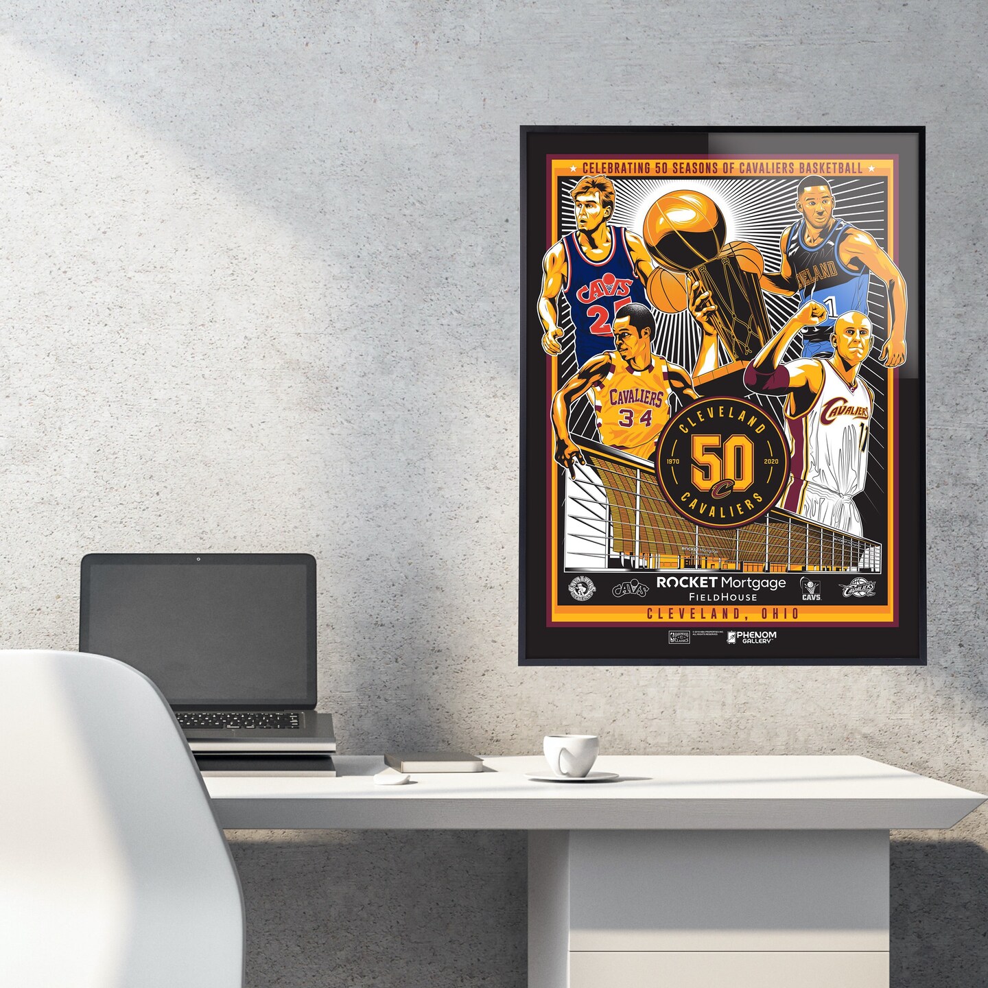 Phenom Gallery Cleveland Cavaliers 50th Anniversary 18&#x22; x 24&#x22; Serigraph