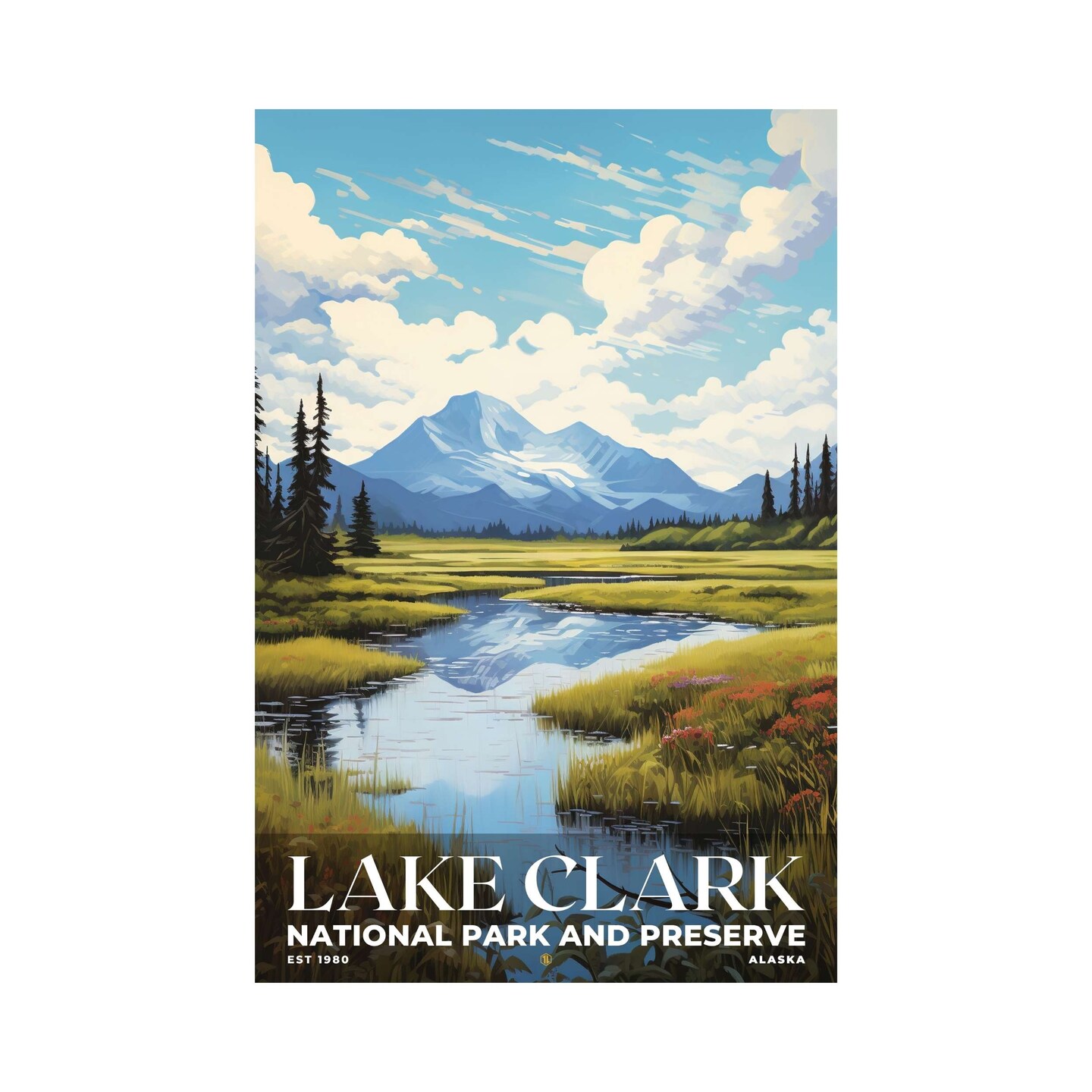 Lake Clark National Park and Preserve Poster, Travel Art, Office Poster ...