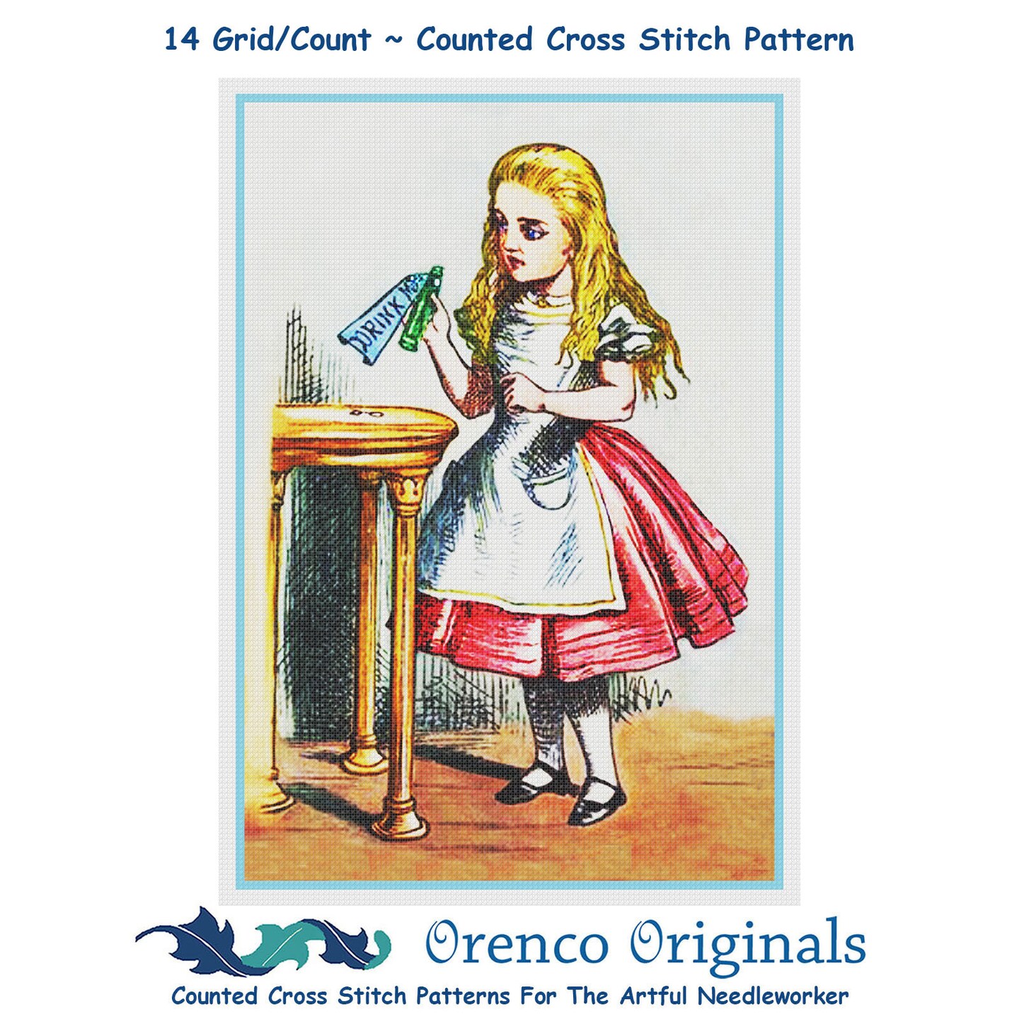 Alice In Wonderland Counted Cross Stitch Pattern by John Tenniel