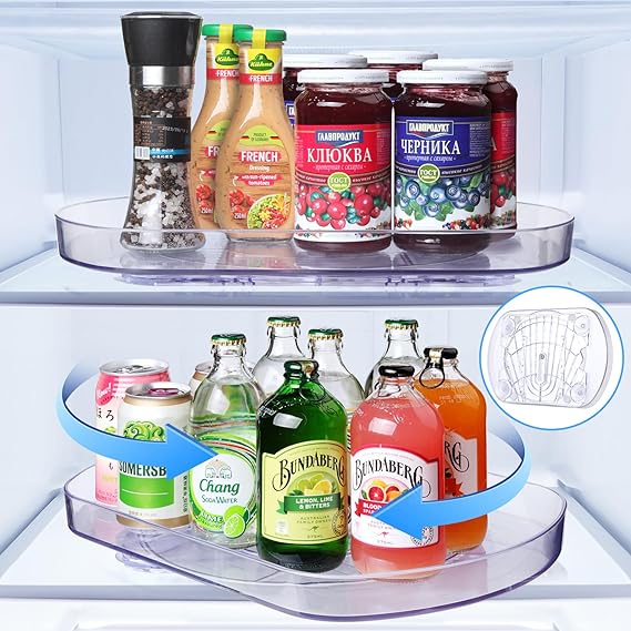 Chaohua Clear Lazy Susan Turntable Organizer for Refrigerator