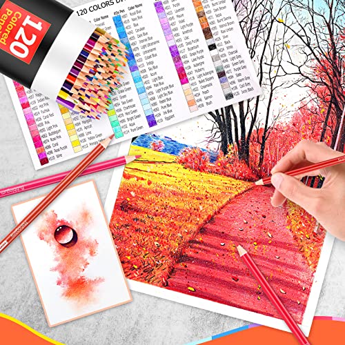 Markart 120 Colored Pencils Set for Adult Coloring Book Sketch