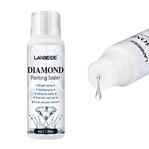 Diamond Painting Sealer 120ML, 5D Diamond Painting Glue Permanent Hold & Shine Effect Sealer for Diamond Painting and Puzzle Glue (4 OZ)