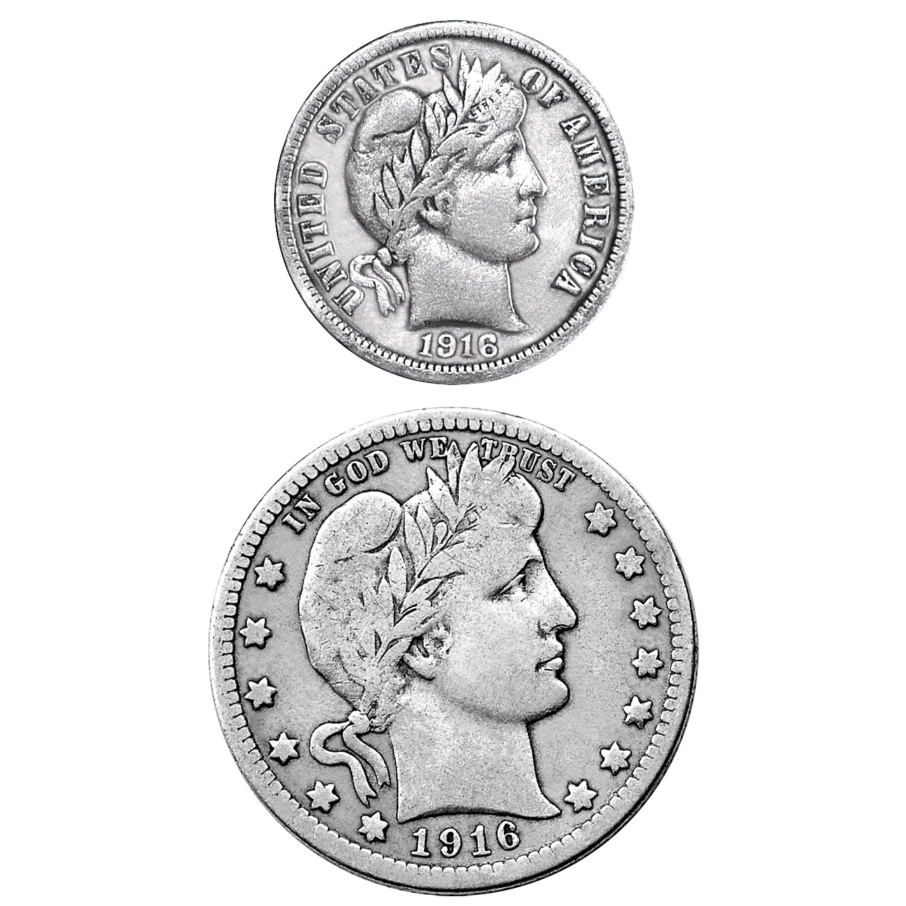 Rare Historic Silver Coins - Last Year of Issue 1916