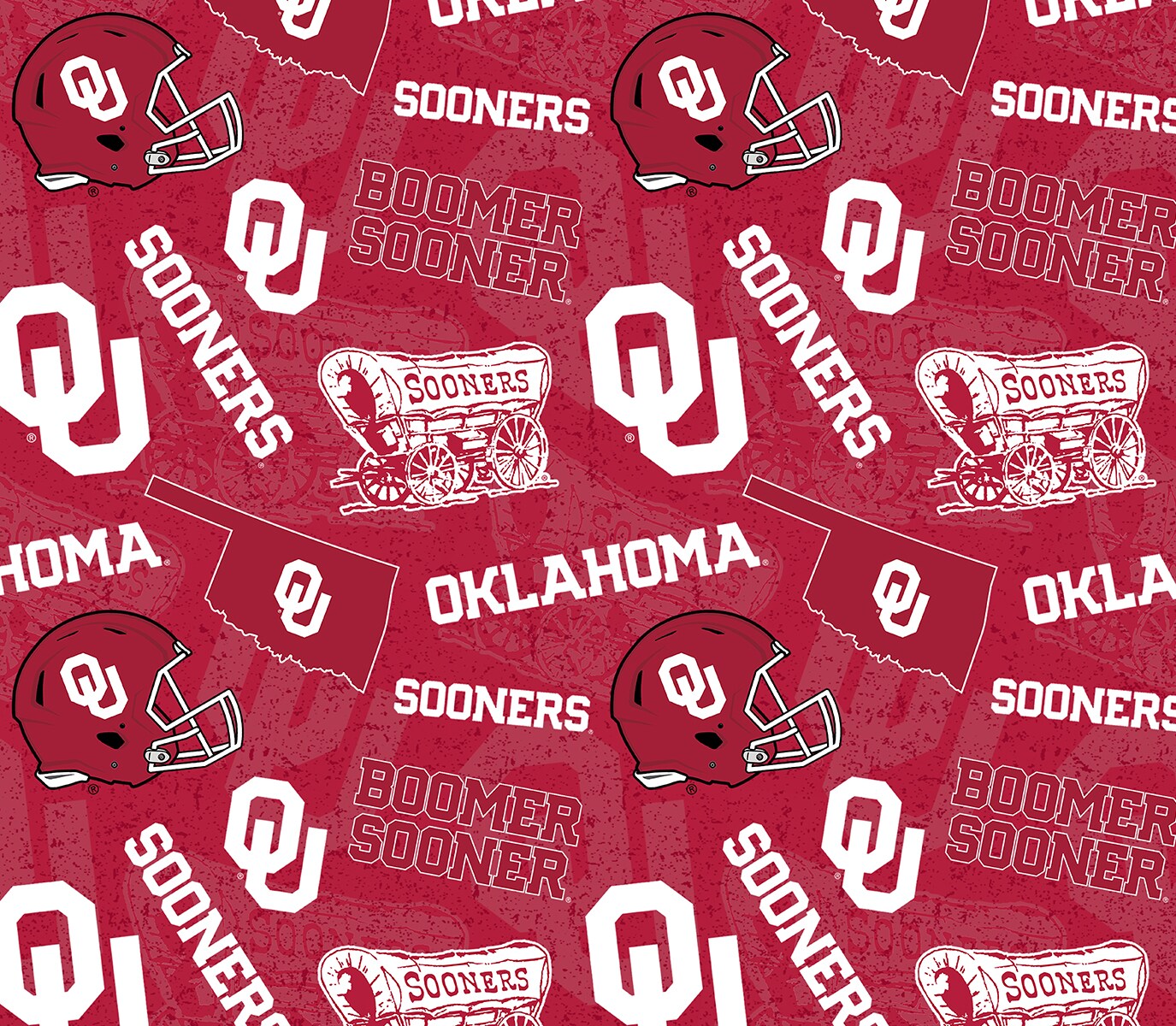Sykel Enterprises-University of Oklahoma Fleece Fabric-Oklahoma Sooners 0 Fleece Blanket Fabric-Sold by the yard