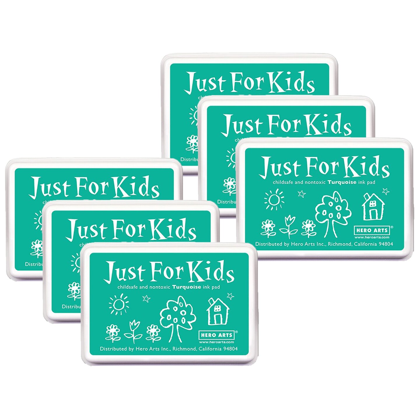 Just for Kids&#xAE; Ink Pad, Turquoise, Pack of 6