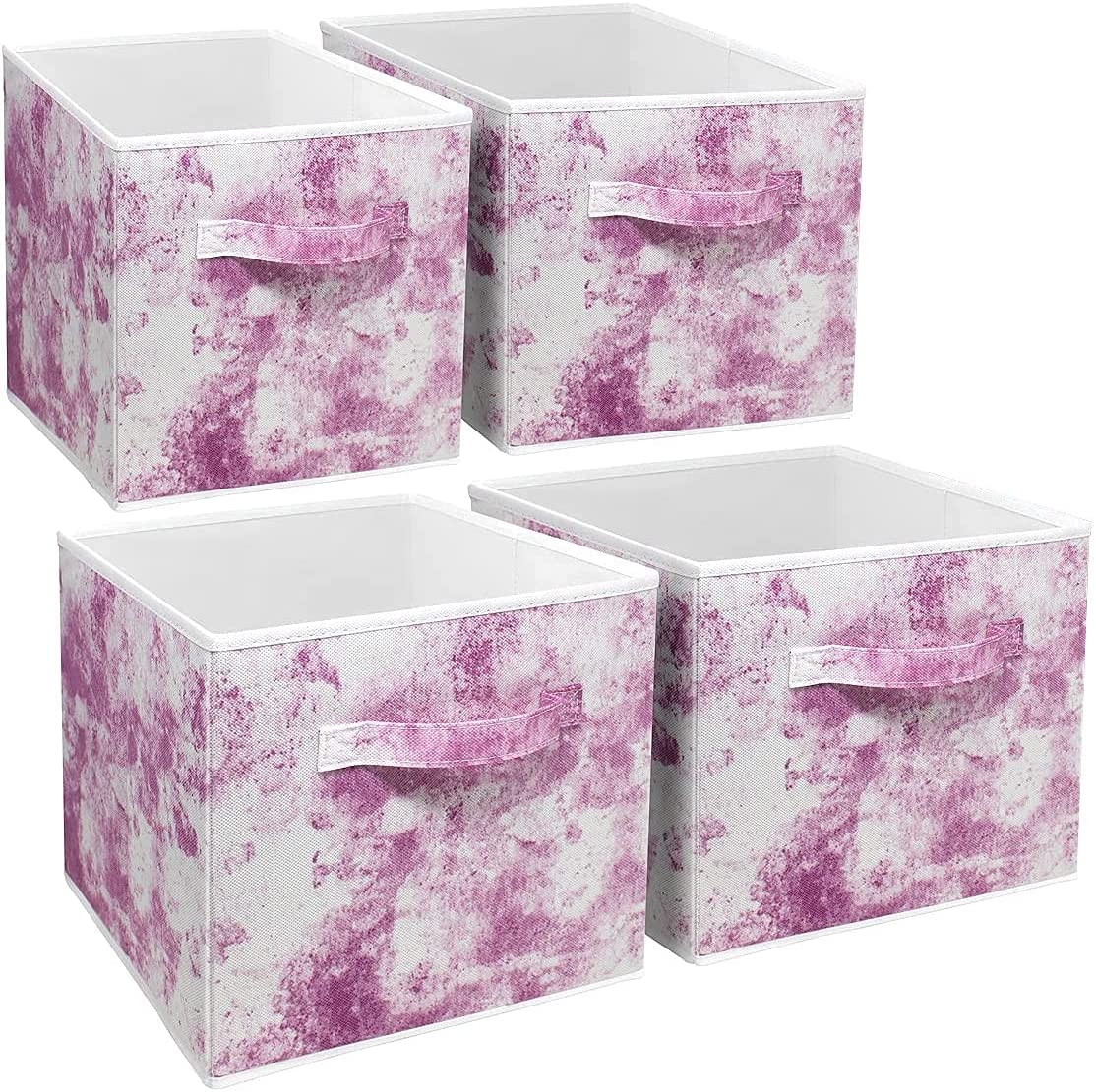Sorbus Fabric Collapsible Cube Storage Bins Set - Tie Dye 4 Pack