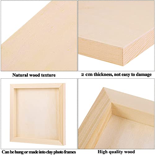 8 Pieces Wood Panels 8 x 8 Inch Unfinished Wood Canvas Wooden Panel Boards for Painting, Pouring, Arts Use with Oils, Acrylics
