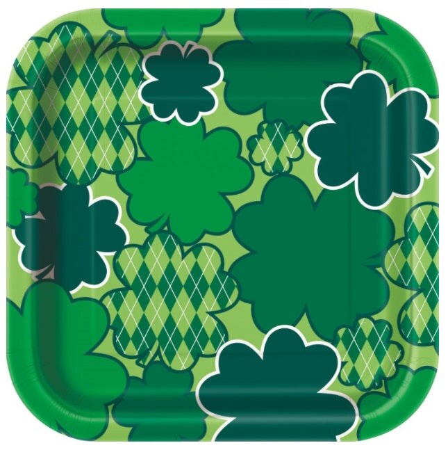 Argyle Clover Square 7&#x22; Dessert Plates, 10c