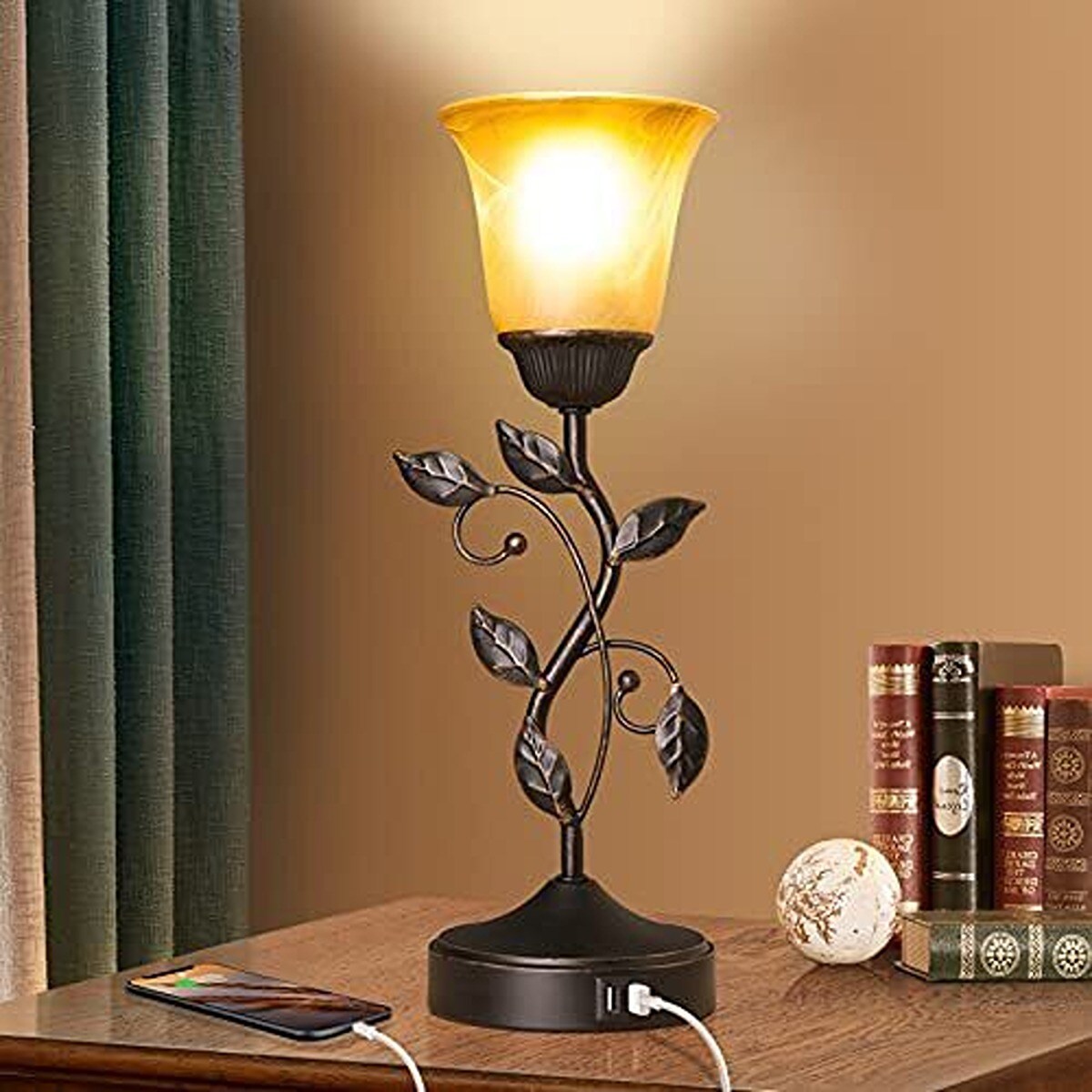 Dimmable Table Lamp With 2 USB Charging Port