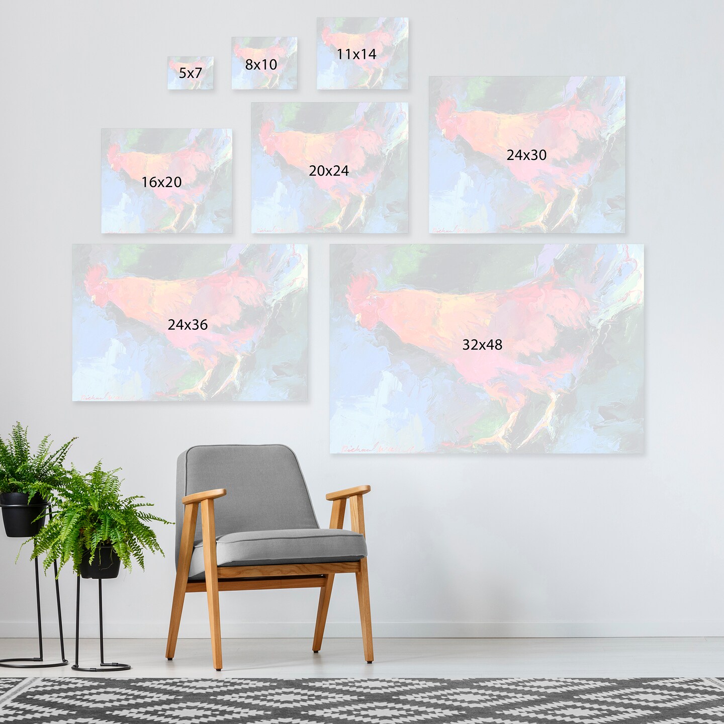 Rooster by Richard Wallich  Gallery Wrapped Canvas - Americanflat
