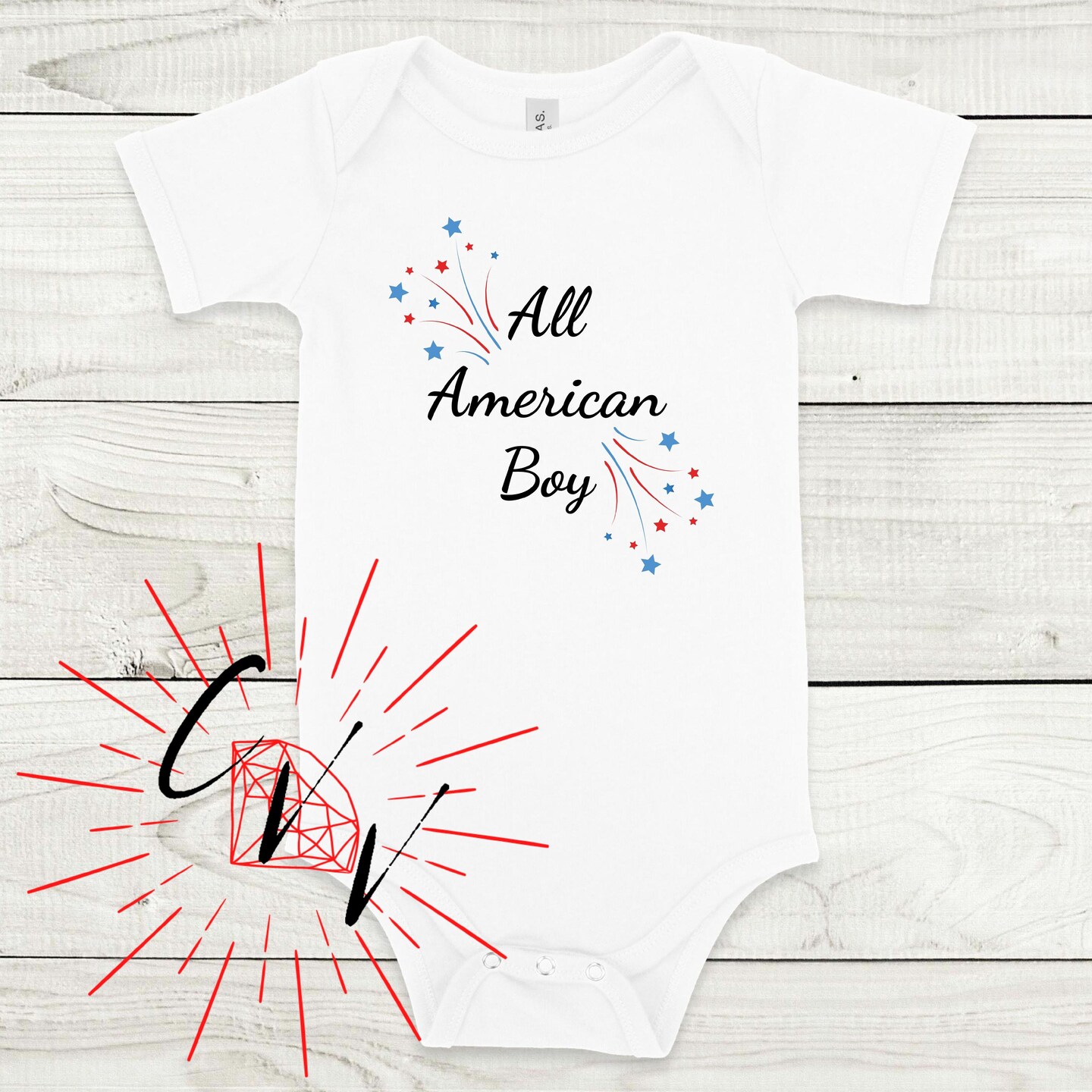 All American Boy Baby Bodysuit Patriotic Baby One Piece Cute Baby Gift  MakerPlace by Michaels