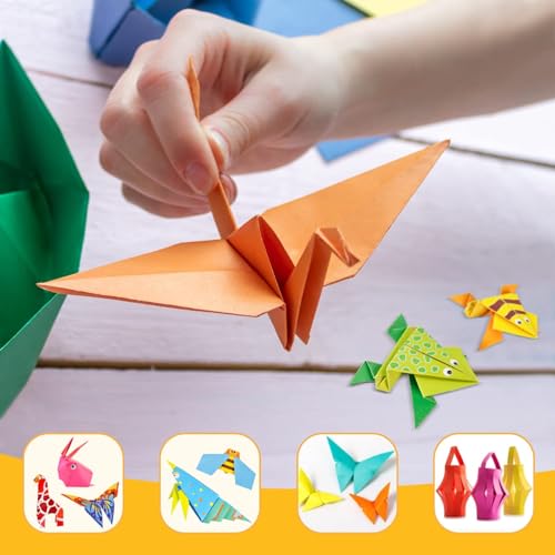 208 Sheets Vivid Colorful Folding Papers 54 Patterns Art Projects Kit for 5 6 7 8 9 10 11 12 Years Old Girl Boy Teen Birthday Gift Preschool Educational Toy