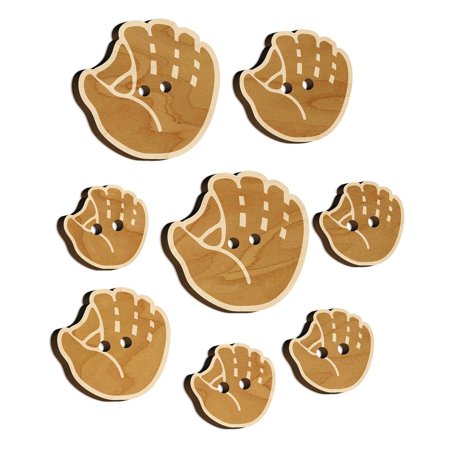 Baseball Glove Mitt Wood Buttons for Sewing Knitting Crochet DIY Craft