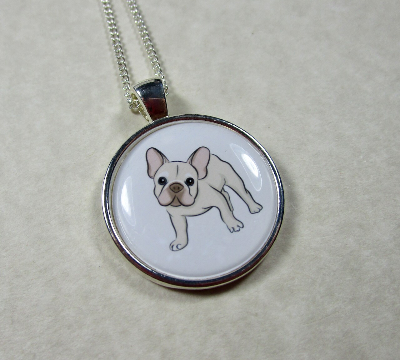 18K Two-tone Gold Over Sterling Silver French Bulldog Pendant with Chain -  1DV3PA